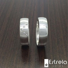 Par de alianças prata 950 Ref. 223003