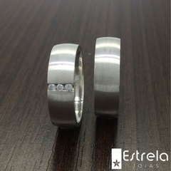 Par de alianças prata 950 Ref. 223004