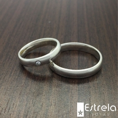 Par de alianças prata 950 Ref. 223008 -  Estrela Joias | Alianças de Casamento e Noivado em Ouro 18K | Recife