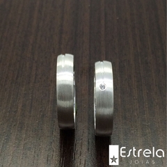 Par de alianças prata 950 Ref. 223010