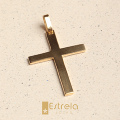 Pingente cruz chapa ouro18k/750