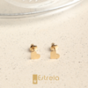 Par de brincos coração chapa ouro18k/750