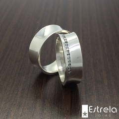 Par de alianças prata 950 Ref. 223033 - comprar online