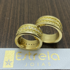 Par de alianças ouro18k/750 REF. 112002-37G - comprar online