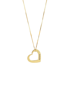 Pingente de coração com nome Ouro 18K/750 na internet