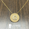 Colar personalizado com letra e diamantes - ouro18k/750