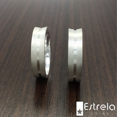 Par de alianças prata 950 REF 226001