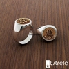 Anel personalizado prata/950 com monograma em ouro18k/750
