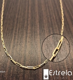 Corrente elos facetados longos ouro18k/750 Ref. CL02-60CM