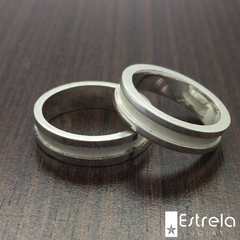 Par de alianças em prata 950 Ref 222104 -  Estrela Joias | Alianças de Casamento e Noivado em Ouro 18K | Recife