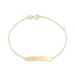 Pulseira baby com plaquinha ouro18k/750