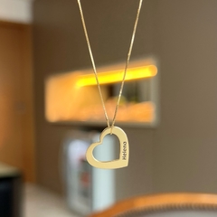 Pingente de coração com nome Ouro 18K/750 -  Estrela Joias | Alianças de Casamento e Noivado em Ouro 18K | Recife