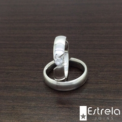Par de alianças prata 950 Ref 223011