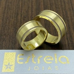 Par de alianças ouro18k/750 REF. 112002- 24g