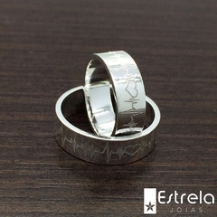 Par de alianças em prata 950 Ref 222.103 -  Estrela Joias | Alianças de Casamento e Noivado em Ouro 18K | Recife