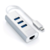 Hub Multiplicador Adaptador 3 Puertos Usb-a Ethernet Colores - Teknic