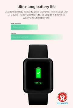 Pulseira Smartwatch à prova d'água dinâmico monitor de pressão arterial de frequência cardíaca p/ Apple & Android