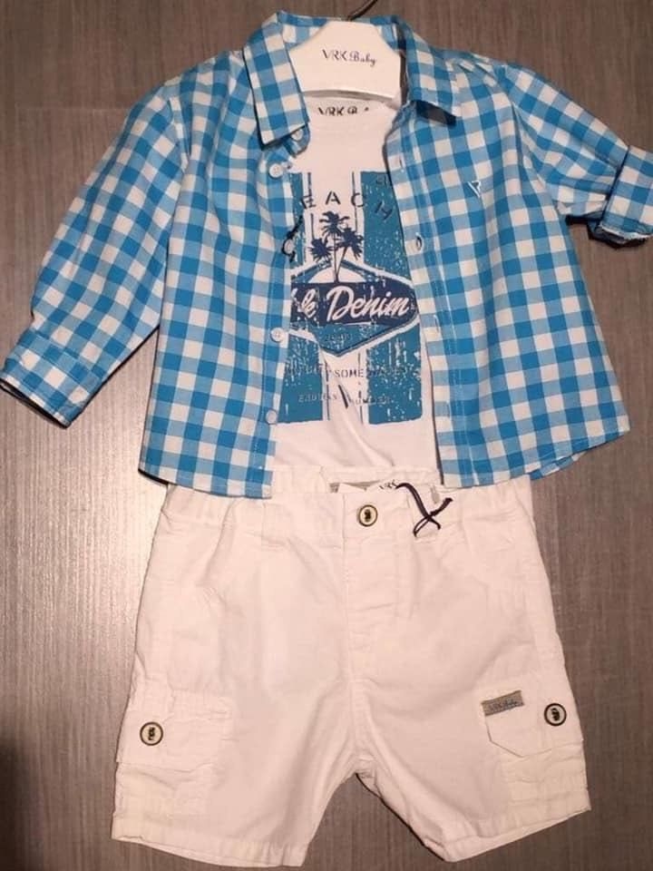 CONJUNTO DE BEBÉ Calção + Camisa «Xadrez»