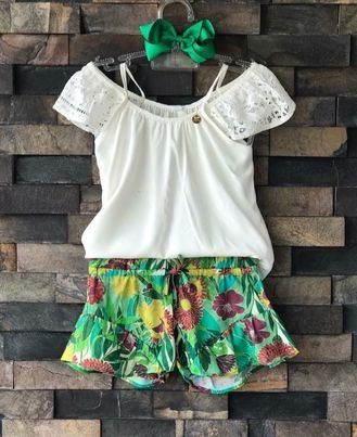 Conjunto MENINA MINI Blusa Brilho Calça Midi - 3314