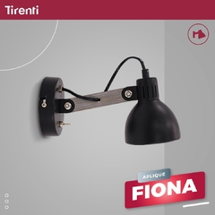 Lampara pared Fiona madera negro