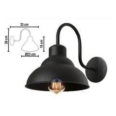 Aplique de pared pantalla de aluminio negra - Tirenti