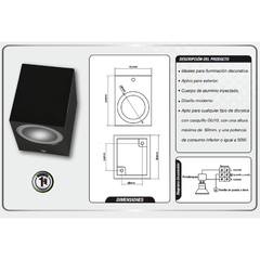 Aplique Difusor recto unidireccional - Tirenti