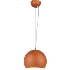 Colgante 20cm bocha simil madera E27 - comprar online