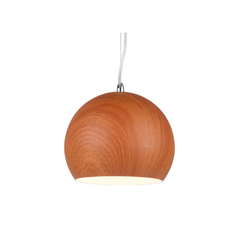 Colgante 20cm bocha simil madera E27