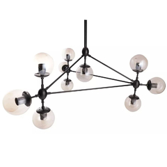 Colgante quinn negro 10luces - comprar online