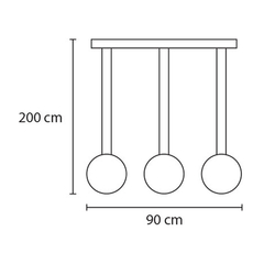 Colgante ragusa led 3x15w - Tirenti