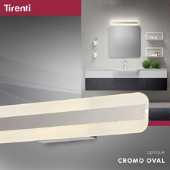 Aplique cromo pared oval 18w - comprar online