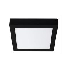 Plafón negro aplique led cuadrado 12w led luz fria