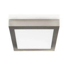 Plafón acero aplique led cuadrado 18w luz calida - comprar online