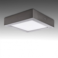 Plafón acero aplique led cuadrado 18w luz calida en internet