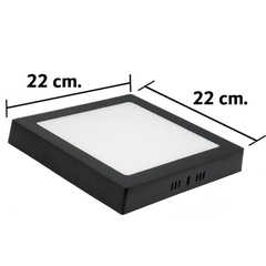 Plafón aplique led cuadrado 18w marco negro luz fria en internet