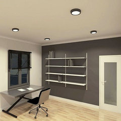 Plafon negro aplique led circular 18w led luz calida - Tirenti