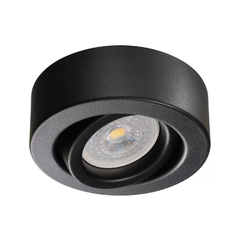 Plafón semi embutido redondo para dicro negro