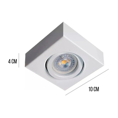 Plafón semi embutido cuadrado para dicro blanco - comprar online