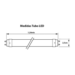 Tubo led 120cm 18w frio en internet