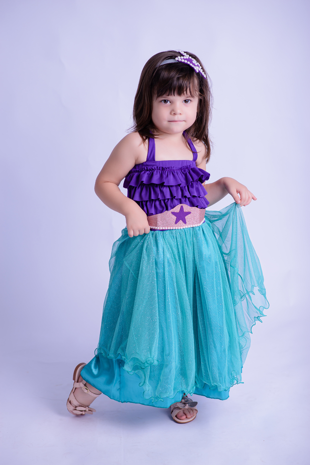 Fantasia Pequena Sereia Body Bebê - Ariel Baby Roupa