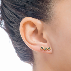 BRINCO JOY EM OURO AMARELO 18K COM TURMALINA VERDE - comprar online