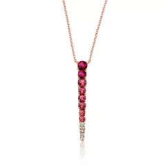 Gargantilha Yara em Ouro Rosé 18K, Topázio Vermelho, Topázio Pink, Topázio Branco e Diamantes