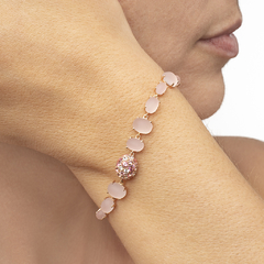 Pulseira Bubbles Rosé em Ouro Rosé 18K, Quartzo Rosa, Safira Branca, Topázio Pink e Diamantes - comprar online