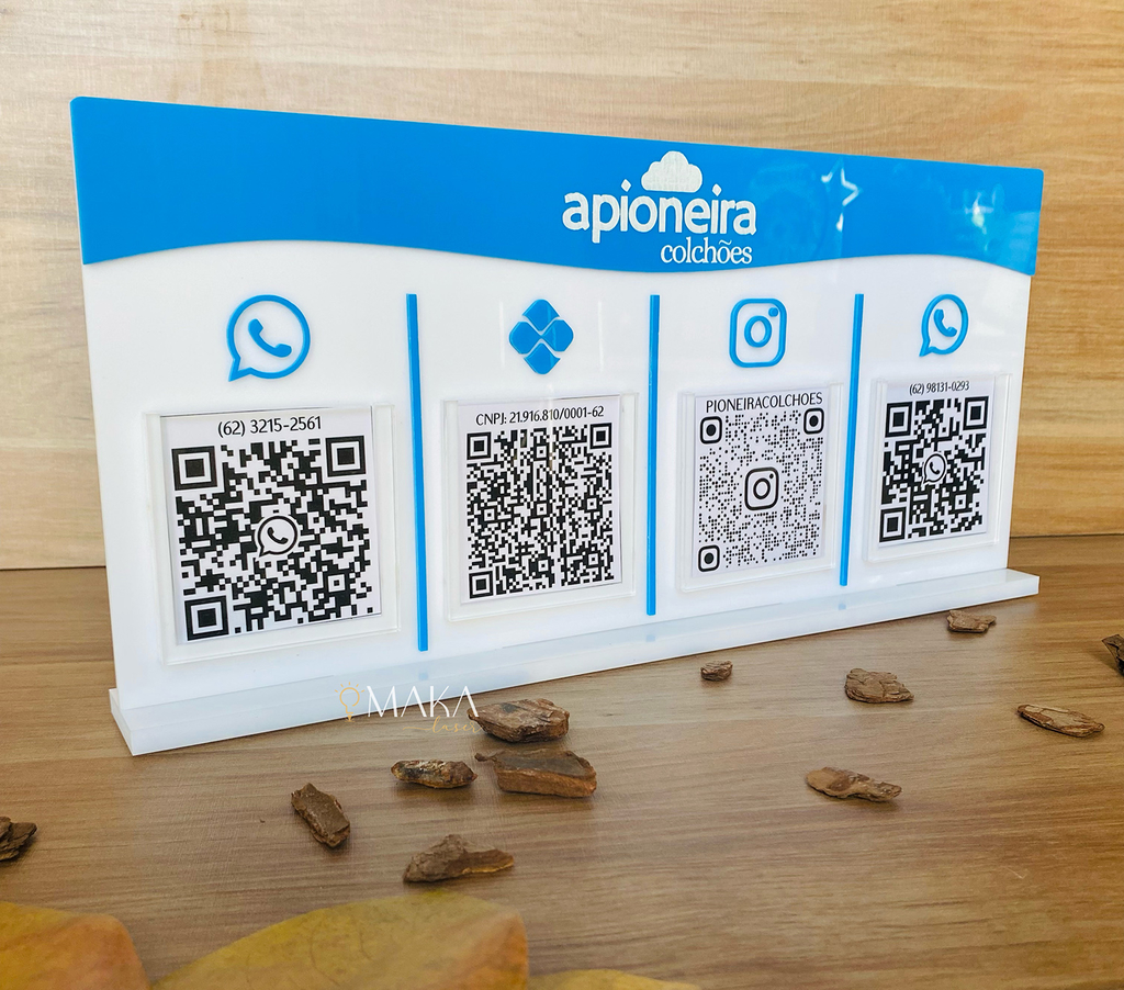 PLACA PARA QR CODE - 4 LUGARES - QRC4