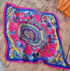 Pañuelo Plisado azul/fucsia - comprar online