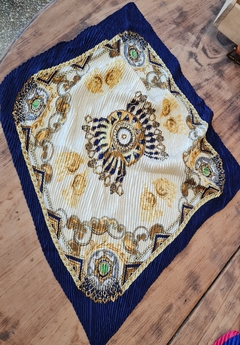 Pañuelo plisado Azul/dorado - comprar online