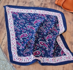 Pañuelo plisado Azul/blanco - comprar online