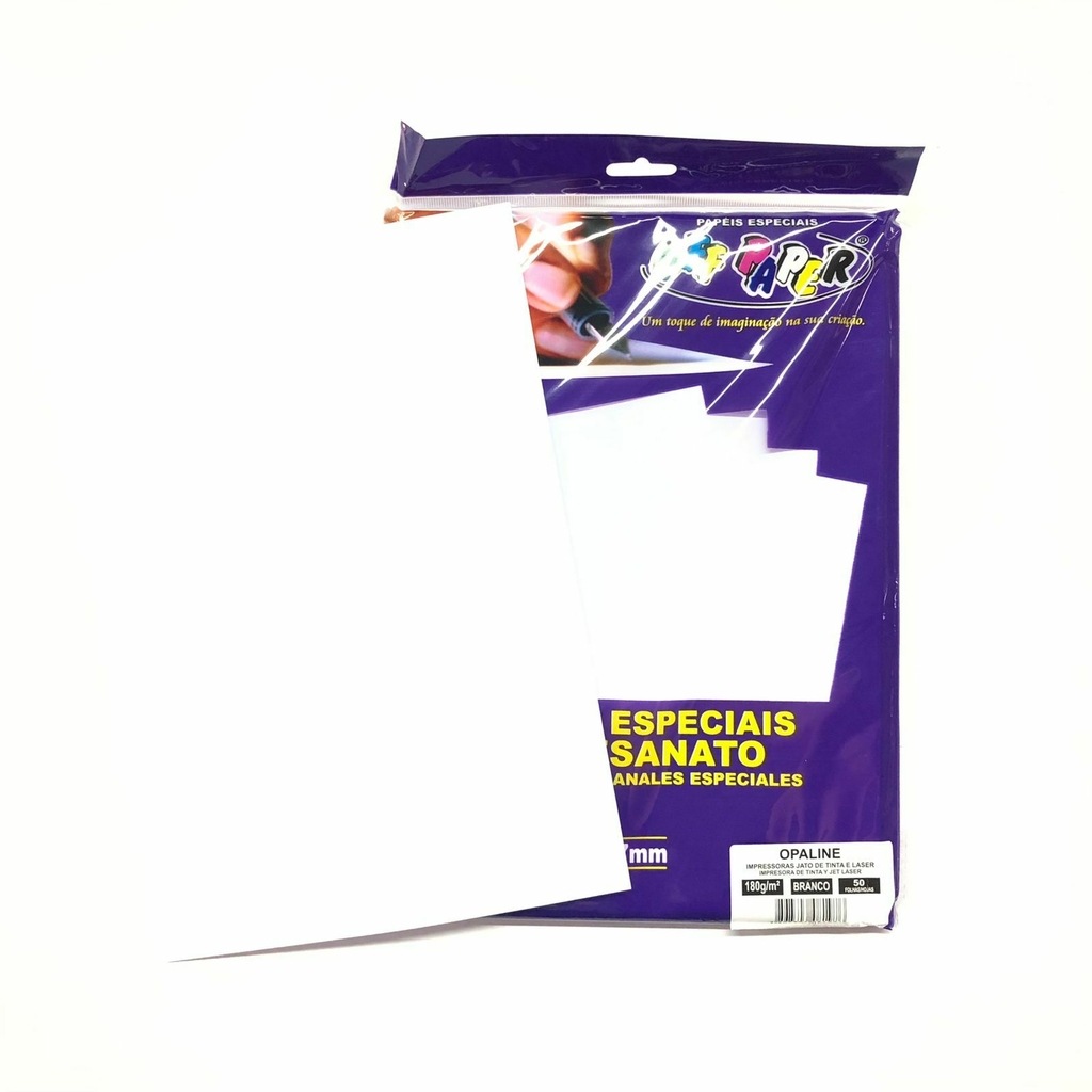 Papel Opaline Branco A4 180g 50 Folhas Off Paper Graciosa Presentes 5811