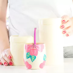 MATE FLORES + SET REDONDO NATURAL