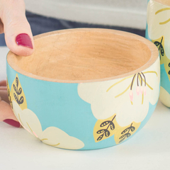 CUENCO DE MADERA PINTADO A MANO - laformafeliz